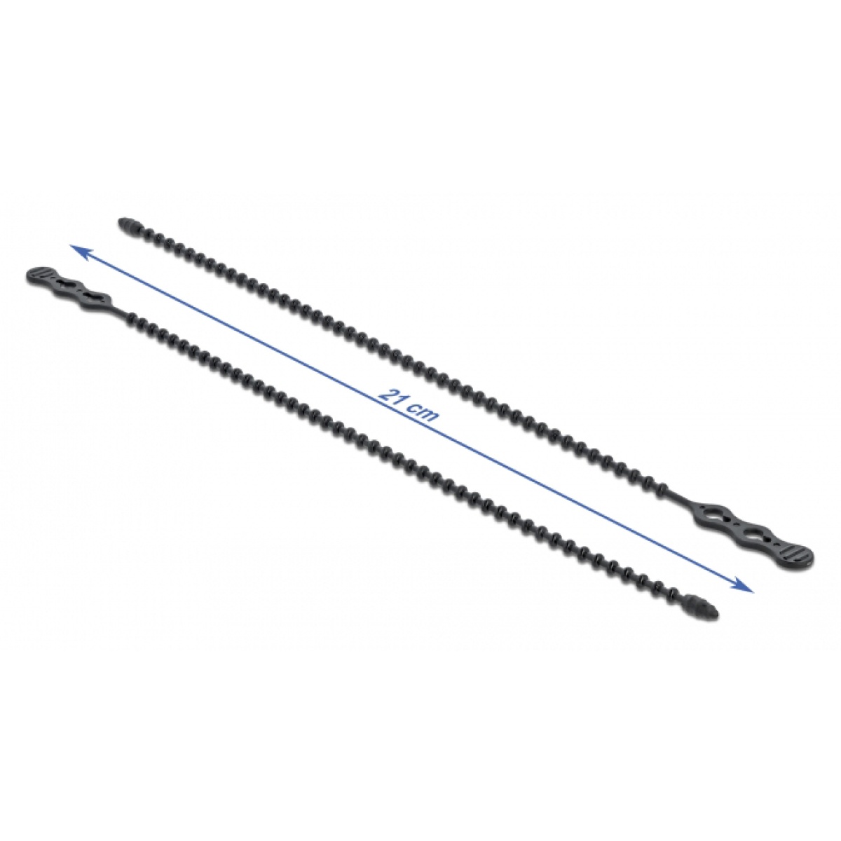 18966 DELOCK reusable δεματικά καλωδίων 18966, 210x4.5mm, μαύρα, 10τμχ - Image 1