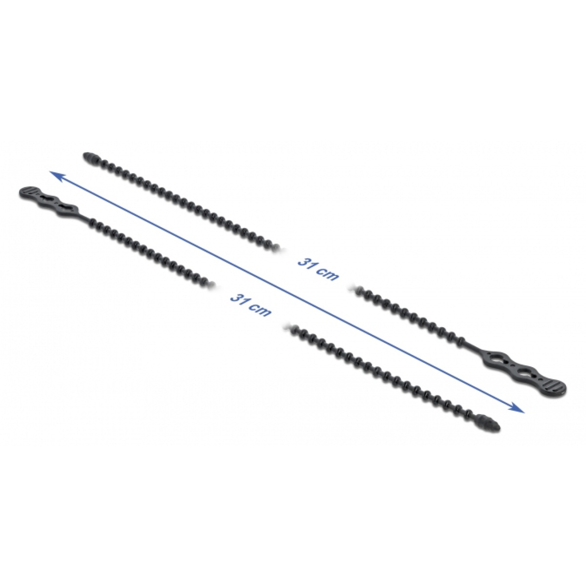 DELOCK reusable δεματικά καλωδίων 18967, 310x4.5mm, μαύρα, 10τμχ - Image 1