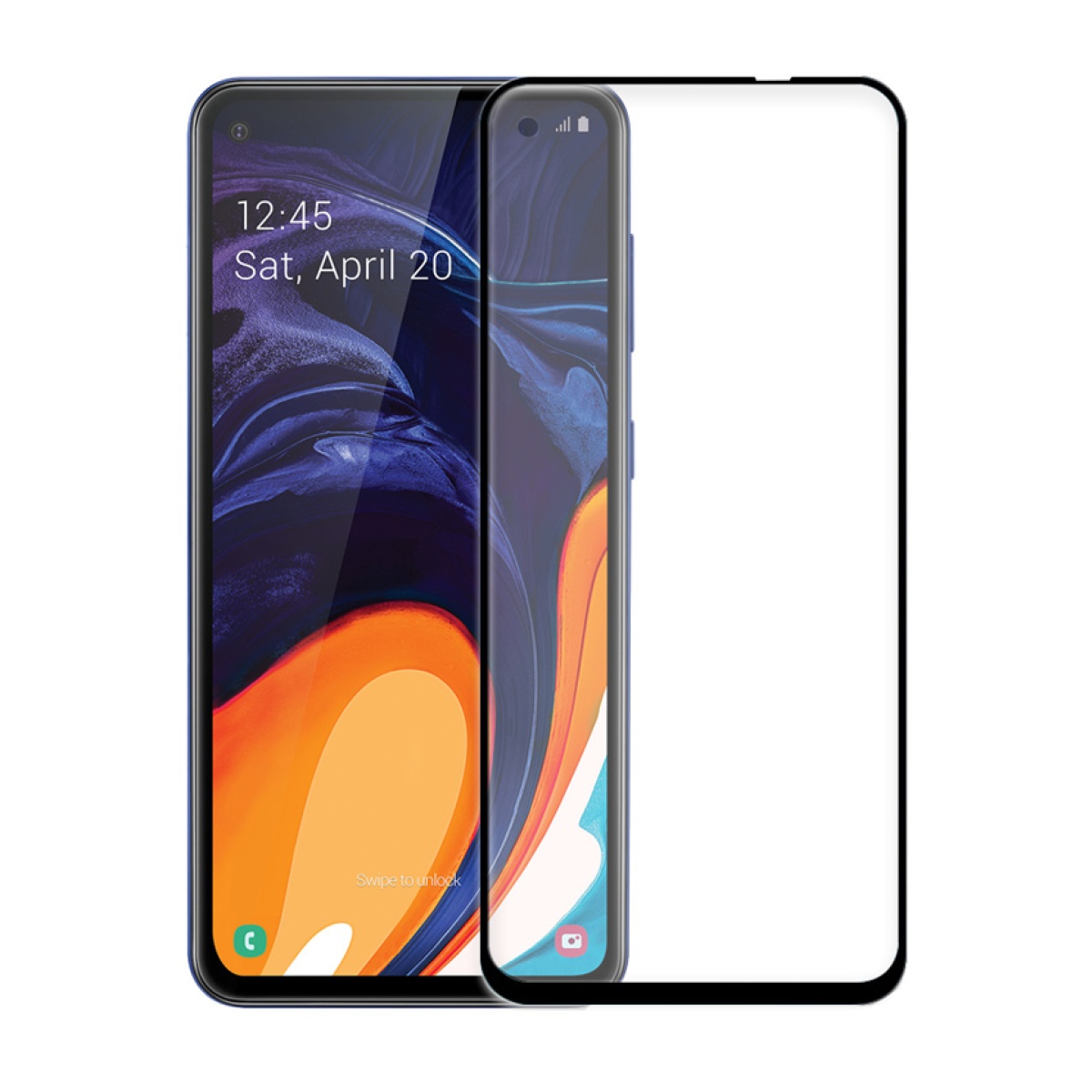 POWERTECH Tempered Glass 5D Full Glue, Samsung A60 2019, μαύρο - Image 1