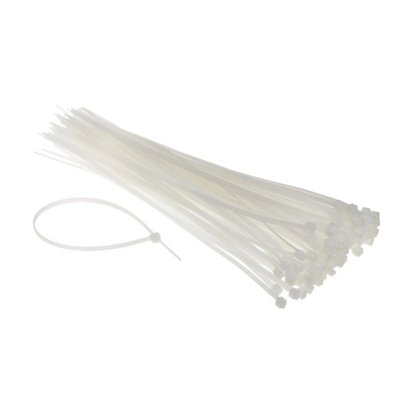 POWERTECH δεματικά καλωδίων TIES-006, 200x7.6mm, λευκά, 100τμχ