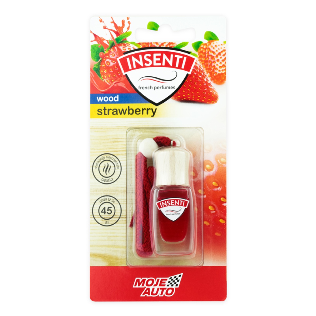 15-154 MOJE AUTO υγρό αρωματικό αυτοκινήτου 15-154, φράουλα, κρεμαστό, 8ml - Image 1