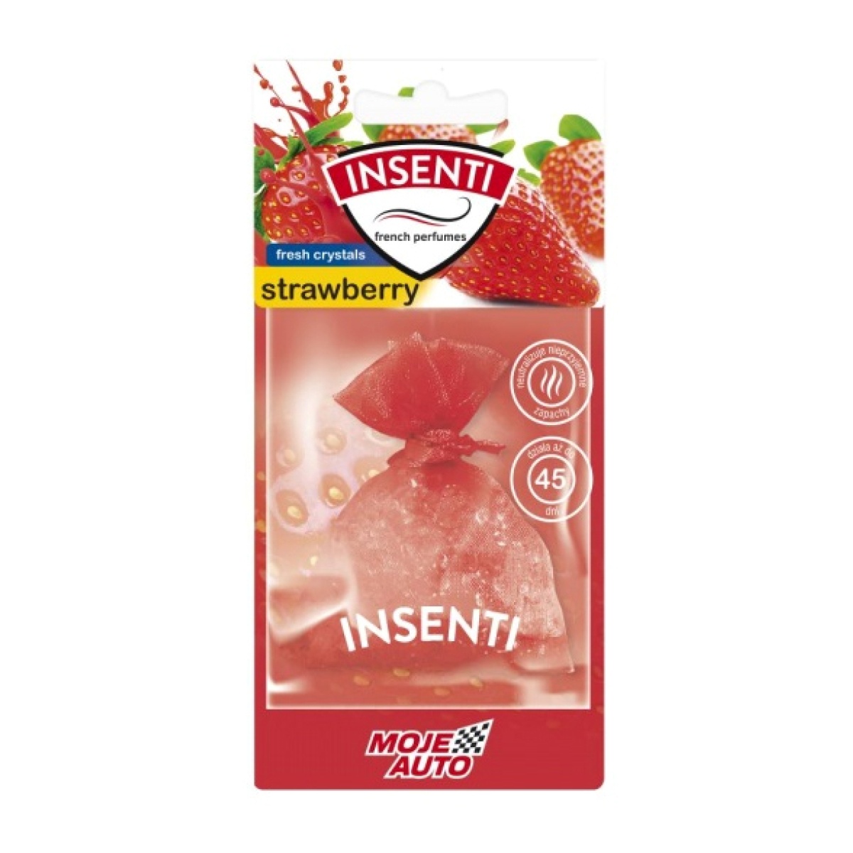15-504 MOJE AUTO κρεμαστό αρωματικό αυτοκινήτου 15-504, φράουλα, crystals, 20g - Image 1