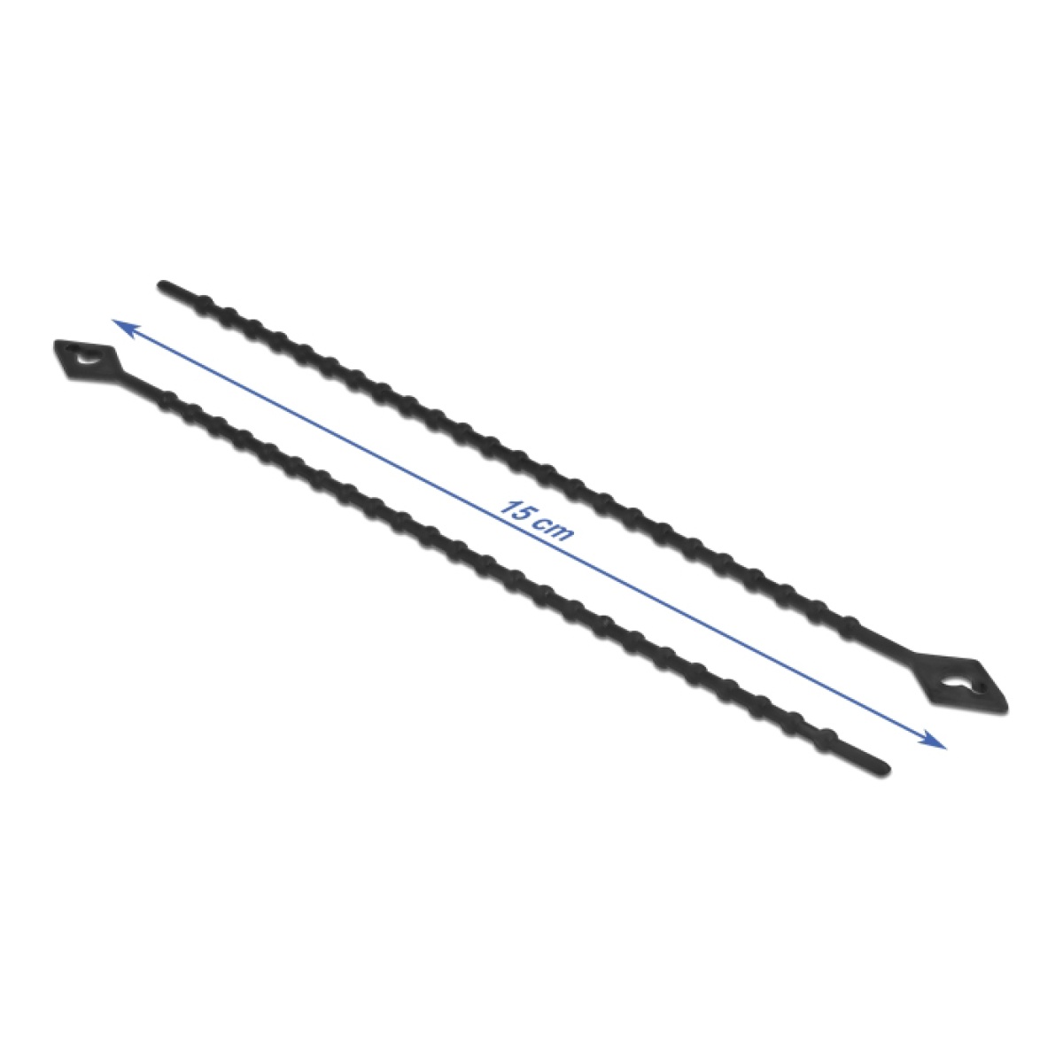 DELOCK reusable δεματικά καλωδίων 19568, 150x2.4mm, μαύρα, 100τμχ - Image 1