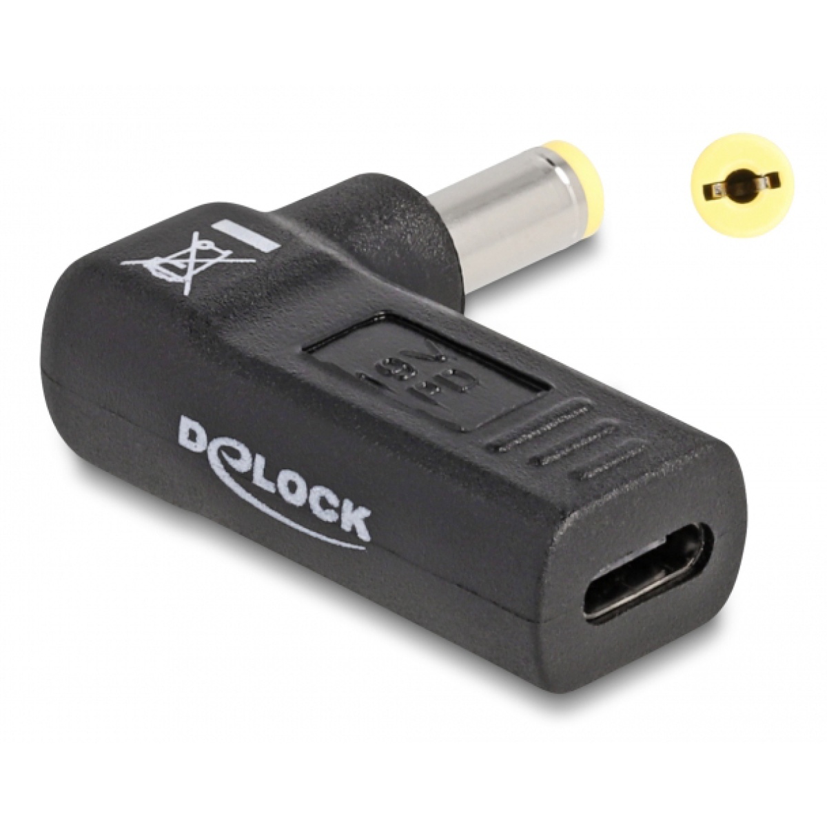 DELOCK αντάπτορας τροφοδοσίας 60009 USB-C σε Acer 5.5x1.7mm, 90°, μαύρος - Image 1