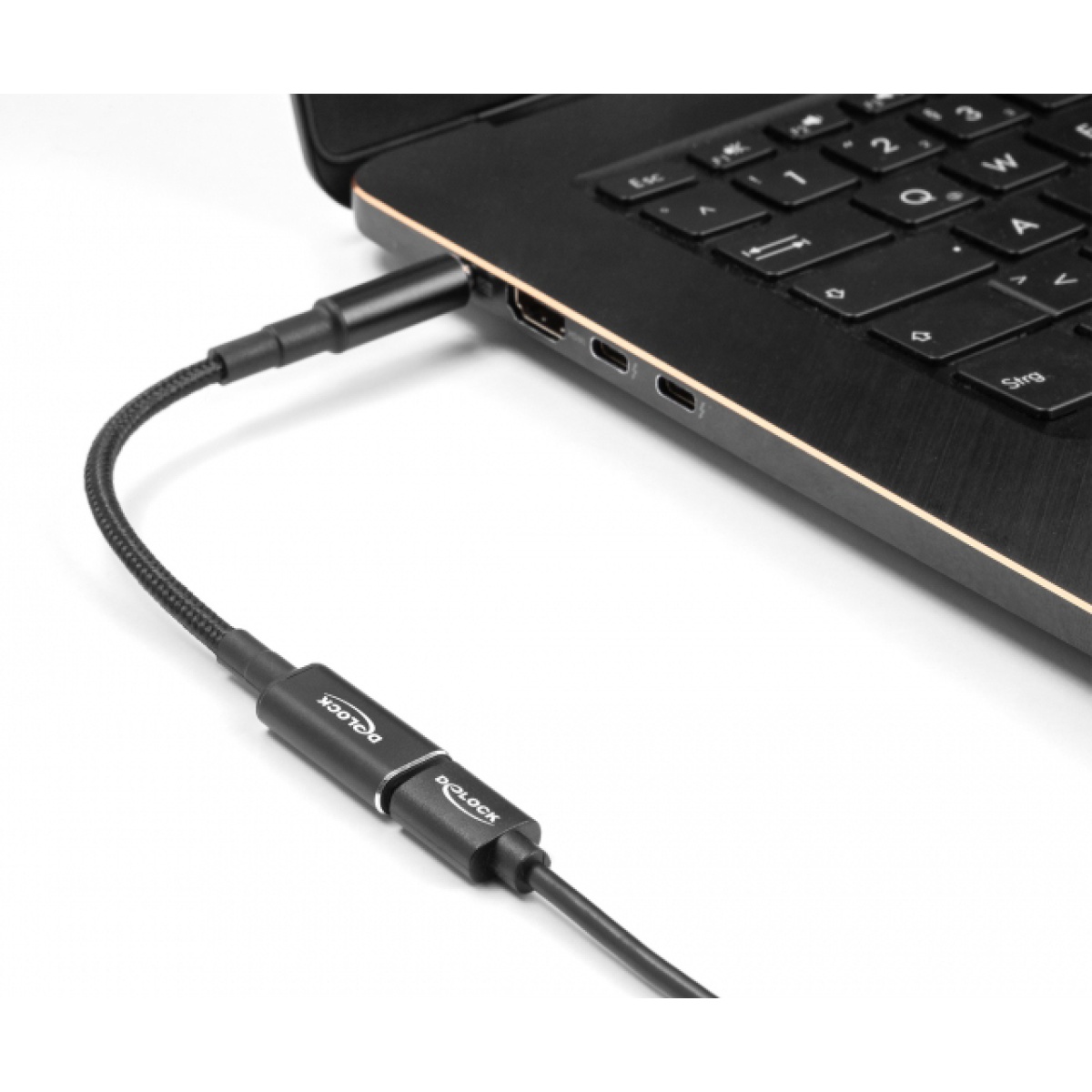 DELOCK καλώδιο τροφοδοσίας 60037, USB-C σε Dell 7.4x5.0mm, 15cm, μαύρο - Image 2