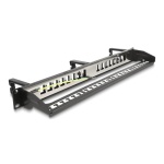 DELOCK Keystone patch panel 66237, 19"/1U, 16x ports, 3x γάντζοι, μαύρο - Image 2