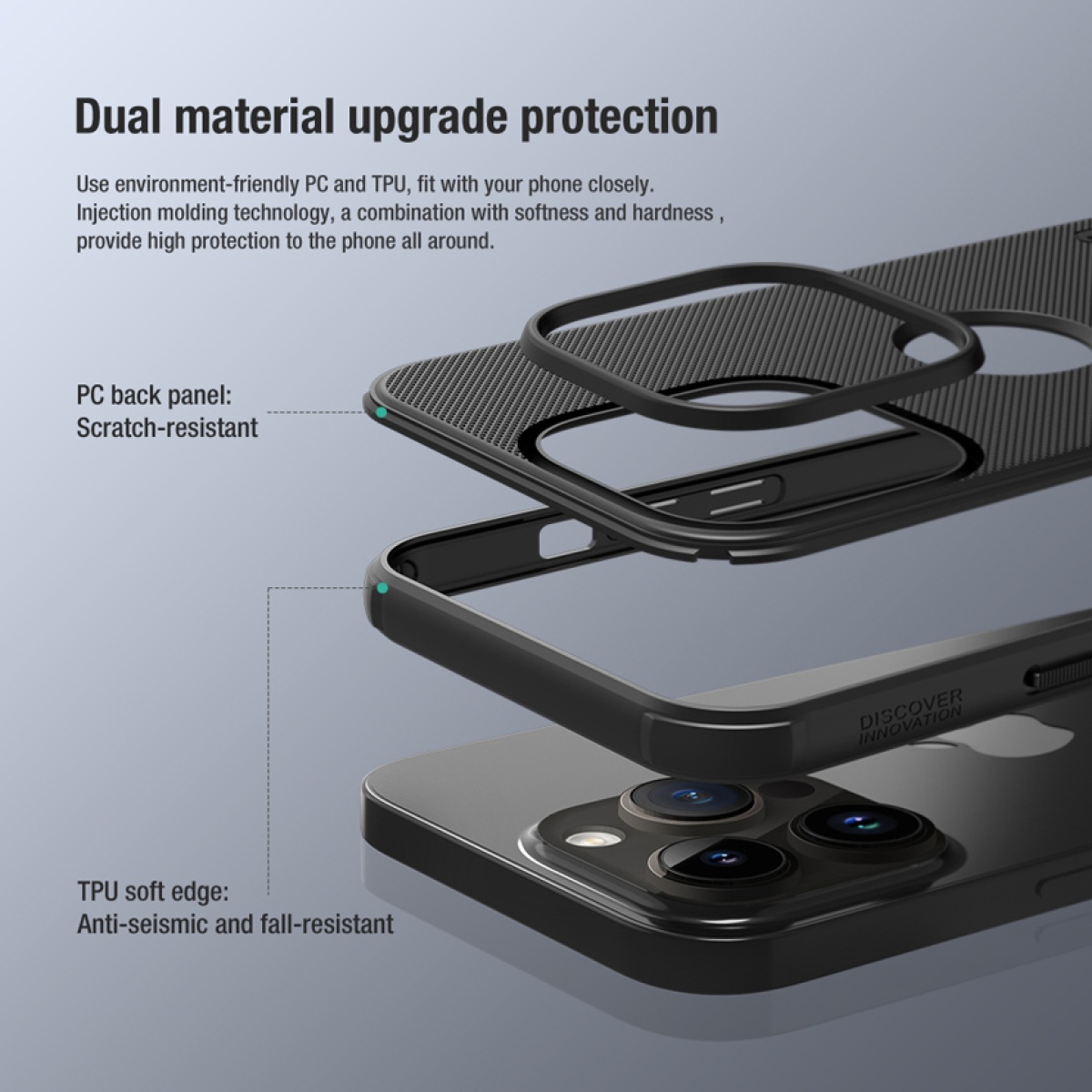 NILLKIN θήκη Super Frosted Shield Pro για iPhone 14 Pro, μπλε - Image 3