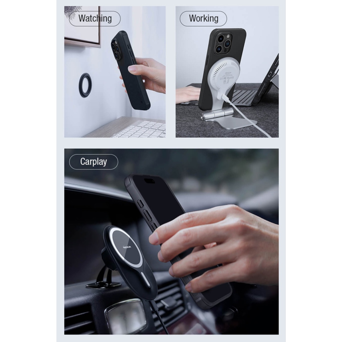 NILLKIN θήκη Super Frosted Shield Pro Magnetic για iPhone 15 Pro, μπλε - Image 2