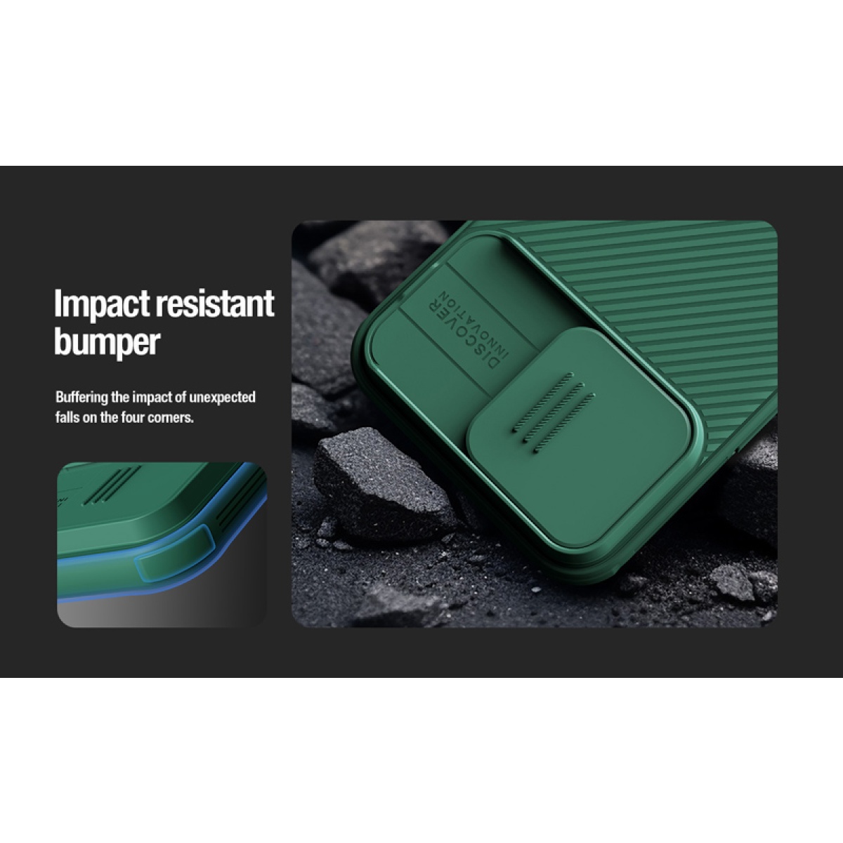 NILLKIN θήκη CamShield Pro για iPhone 15 Pro, πράσινη - Image 3