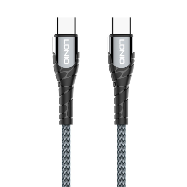 LDNIO καλώδιο USB-C σε USB-C LC101, 65W PD, 1m, γκρι