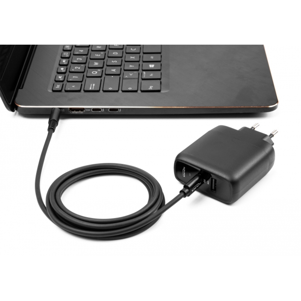 DELOCK καλώδιο τροφοδοσίας 87975, USB-C σε Dell 7.4x5mm, 1.5m, μαύρο - Image 2