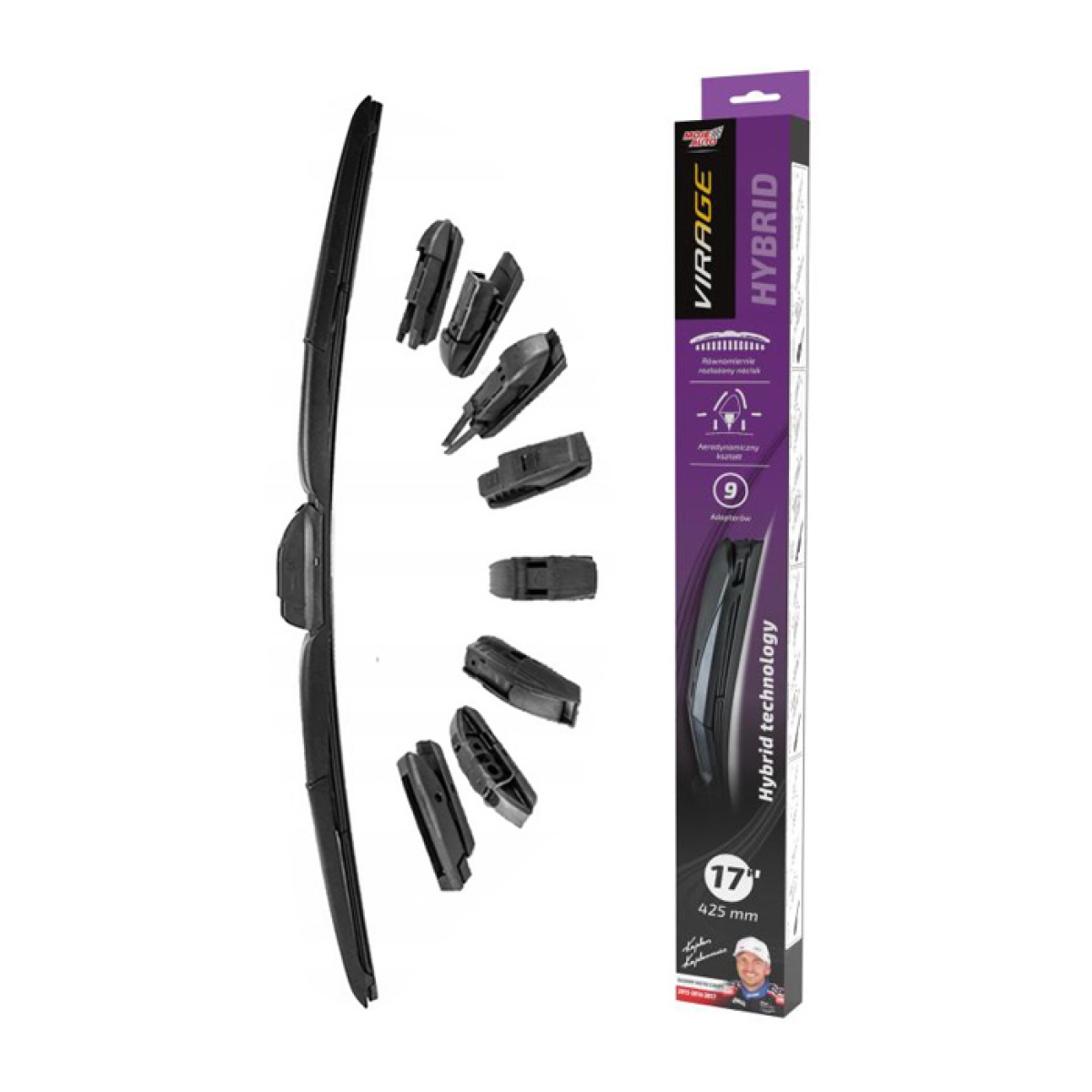 92-H17 MOJE AUTO υαλοκαθαριστήρας Hybrid 92-H17, 17" (425mm), 9 αντάπτορες - Image 1