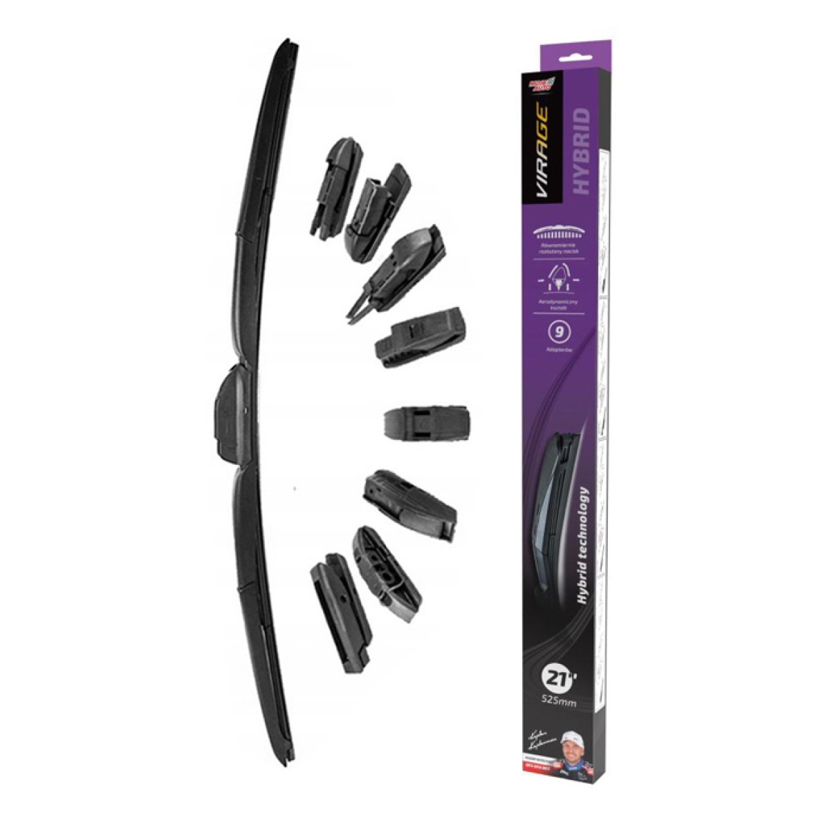 92-H21 MOJE AUTO υαλοκαθαριστήρας Hybrid 92-H21, 21" (525mm), 9 αντάπτορες - Image 1