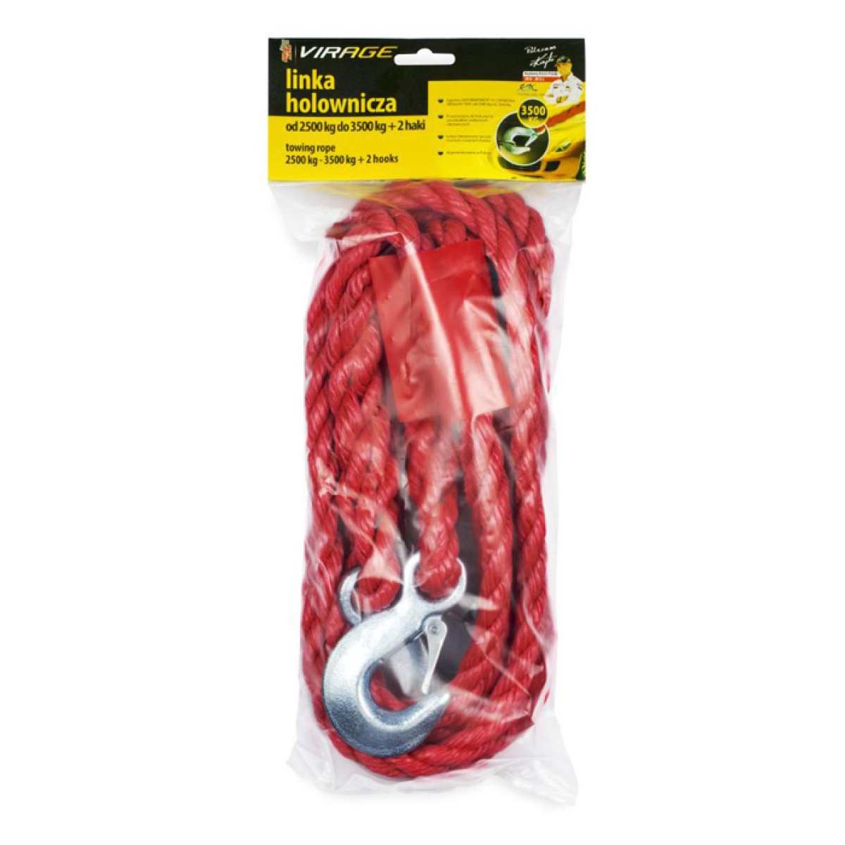 MOJE AUTO ιμάντας ρυμούλκησης αυτοκινήτου 94-034, 3500kg, 4m, κόκκινος - Image 2