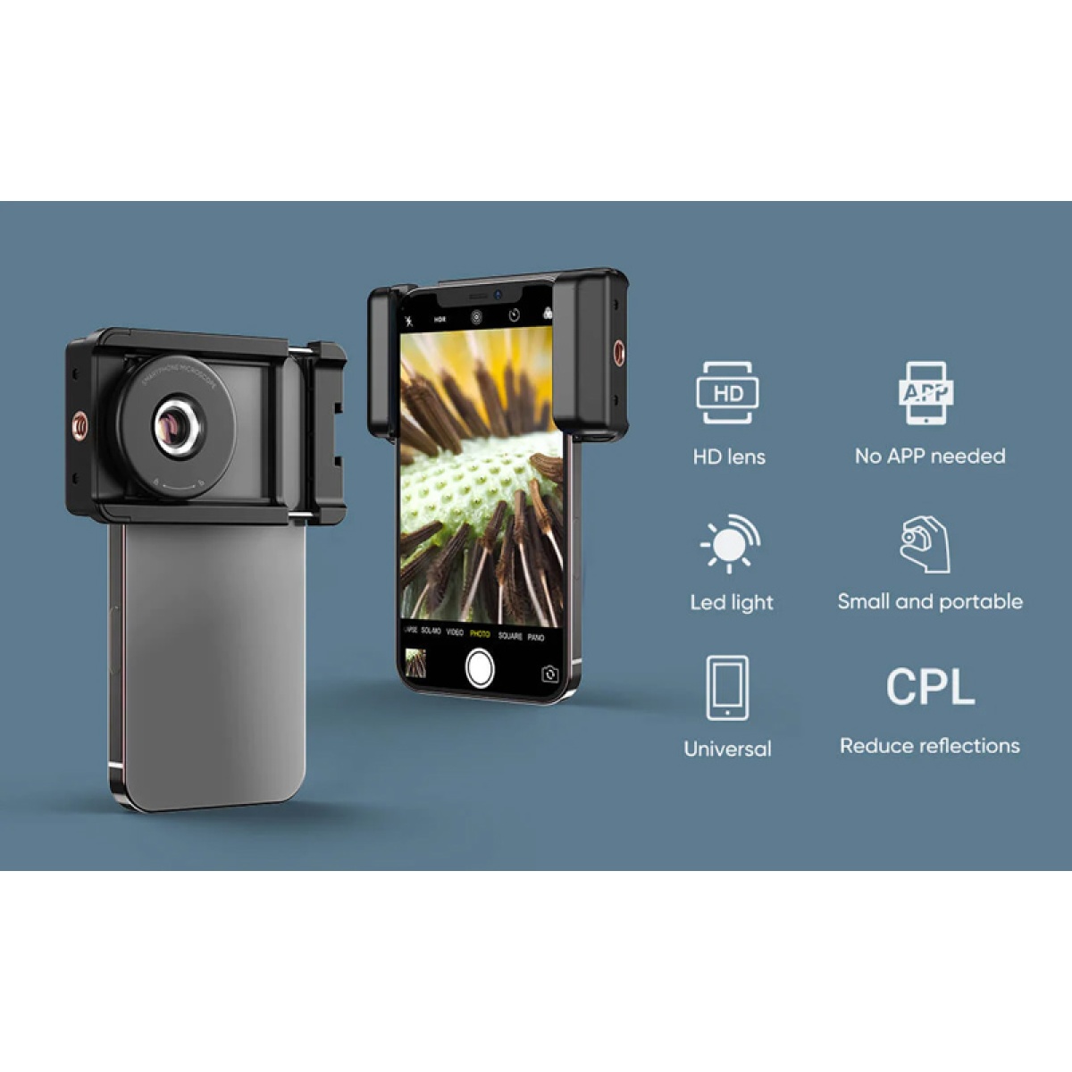 APEXEL φακός μικροσκόπιο APL-MS009 για smartphone κάμερα, 100x zoom, LED - Image 5