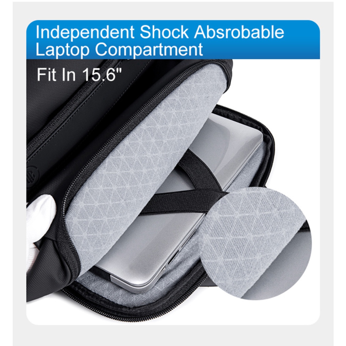 ARCTIC HUNTER τσάντα πλάτης B00562 με θήκη laptop 15.6", 20L, USB, μαύρη - Image 7