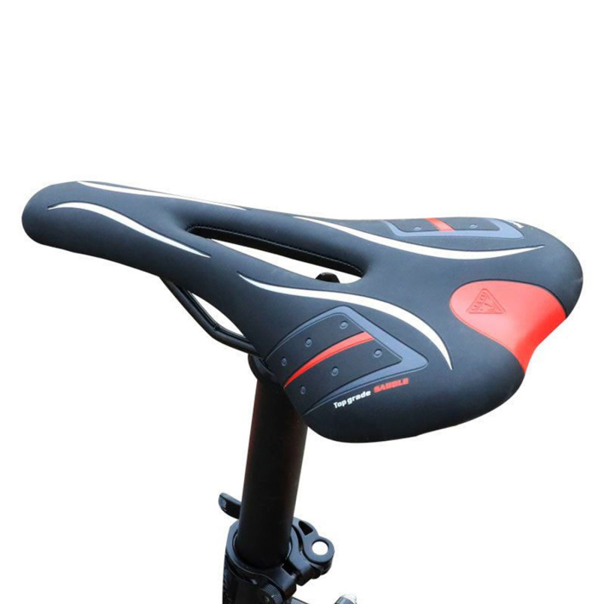 C-TECH σέλα ποδηλάτου BIKE-0042, ανατομική, Φ22.4mm 28 x 13cm, μαύρη - Image 2