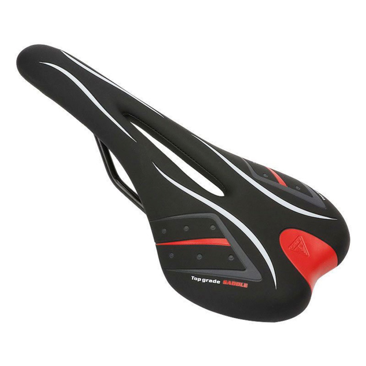 BIKE-0042 C-TECH σέλα ποδηλάτου BIKE-0042, ανατομική, Φ22.4mm 28 x 13cm, μαύρη - Image 1