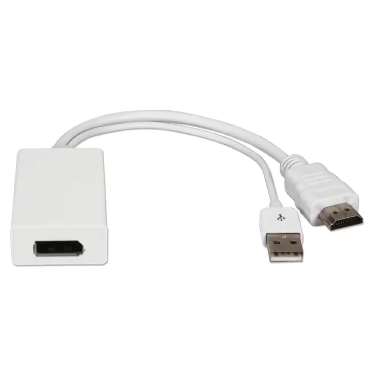 CAB-H162 POWERTECH αντάπτορας HDMI σε DisplayPort CAB-H162, USB, 4K, λευκός - Image 1