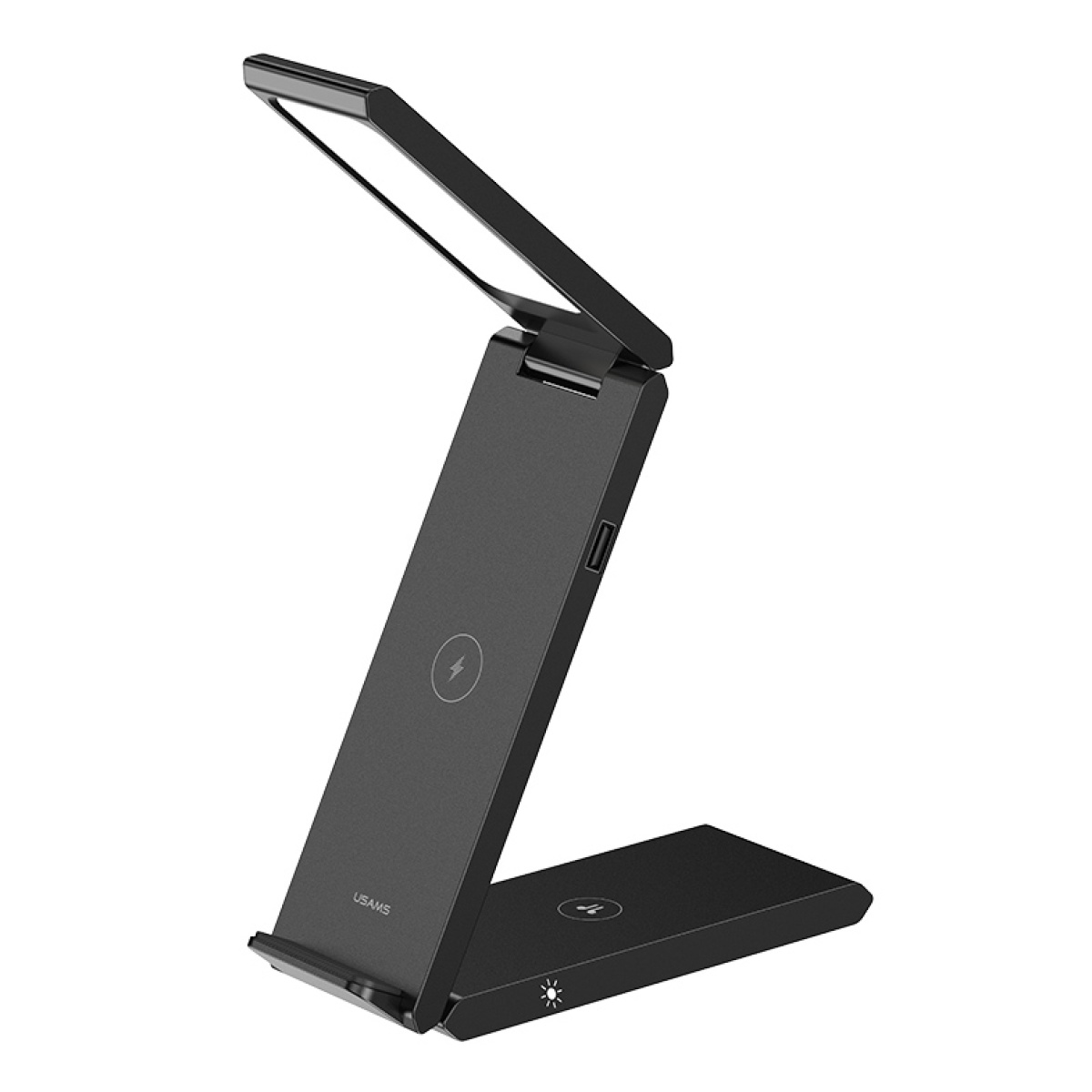 USAMS ασύρματος φορτιστής US-CD181 με φωτιστικό, 3 σε 1, 15W, μαύρος - Image 1