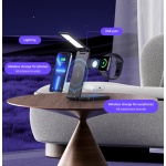 USAMS ασύρματος φορτιστής US-CD181 με φωτιστικό, 3 σε 1, 15W, μαύρος - Image 3