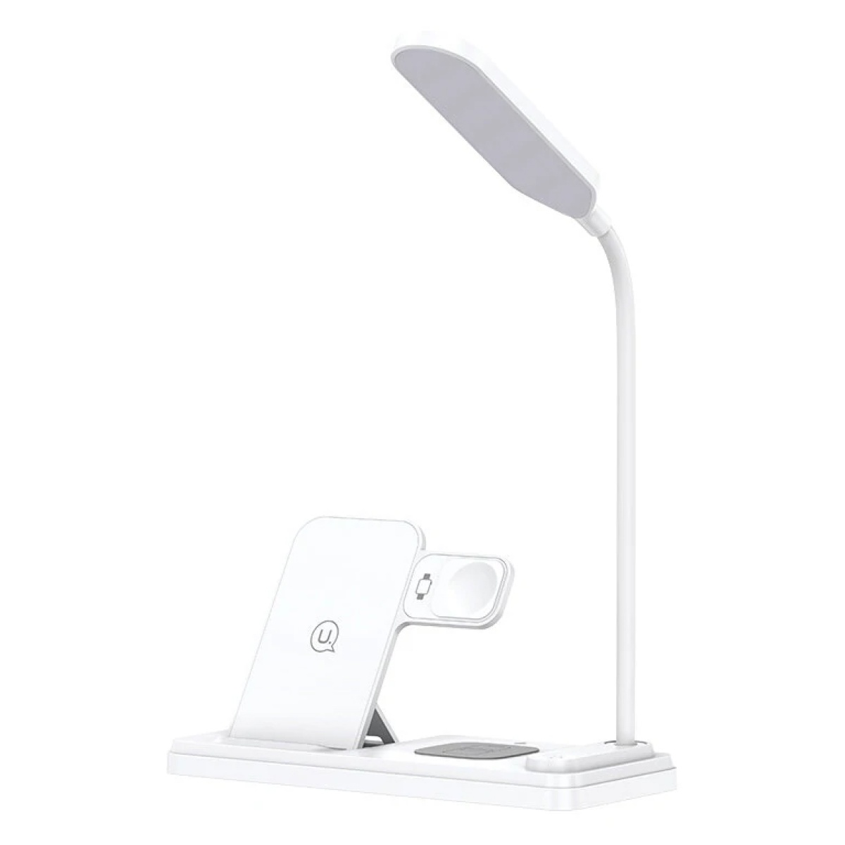 CD195WXC01 USAMS ασύρματος φορτιστής US-CD195 με φωτιστικό, 4 σε 1, 15W, λευκός - Image 1