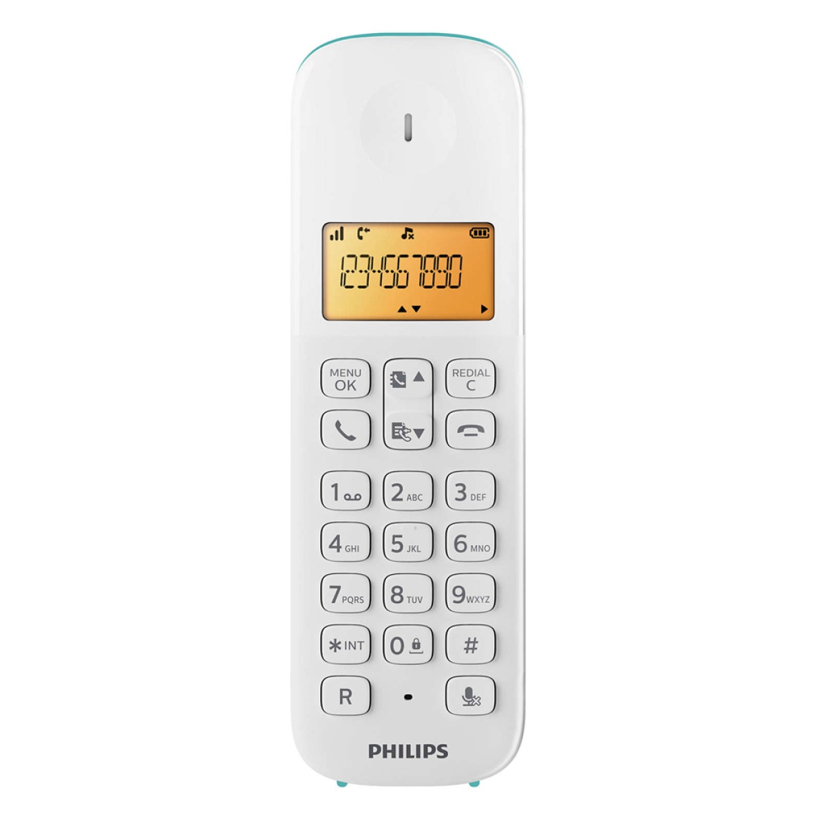 PHILIPS ασύρματο τηλέφωνο D1601T-34, με ελληνικό μενού, λευκό-πράσινο - Image 2