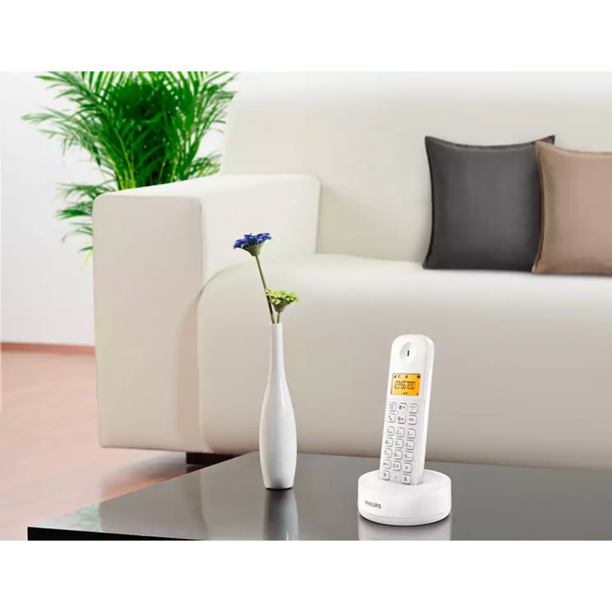 PHILIPS ασύρματο τηλέφωνο D1601W-34, με ελληνικό μενού, λευκό - Image 3