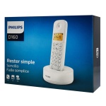 PHILIPS ασύρματο τηλέφωνο D1601W-34, με ελληνικό μενού, λευκό - Image 4