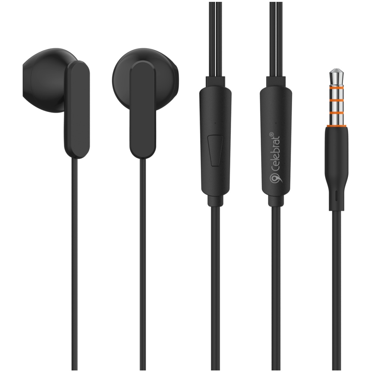CELEBRAT earphones με μικρόφωνο G23, 3.5mm σύνδεση, Φ14mm, 1.2m, μαύρα - Image 1