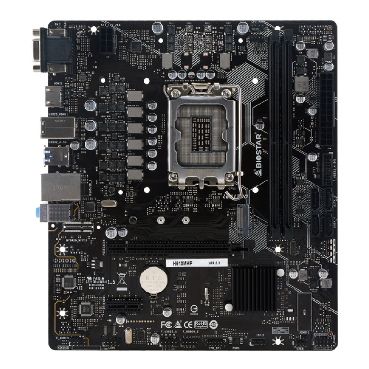 BIOSTAR μητρική H610MHP, 2x DDR4, s1700, USB 3.2, uATX, GbE, Ver. 6.1 - Image 3