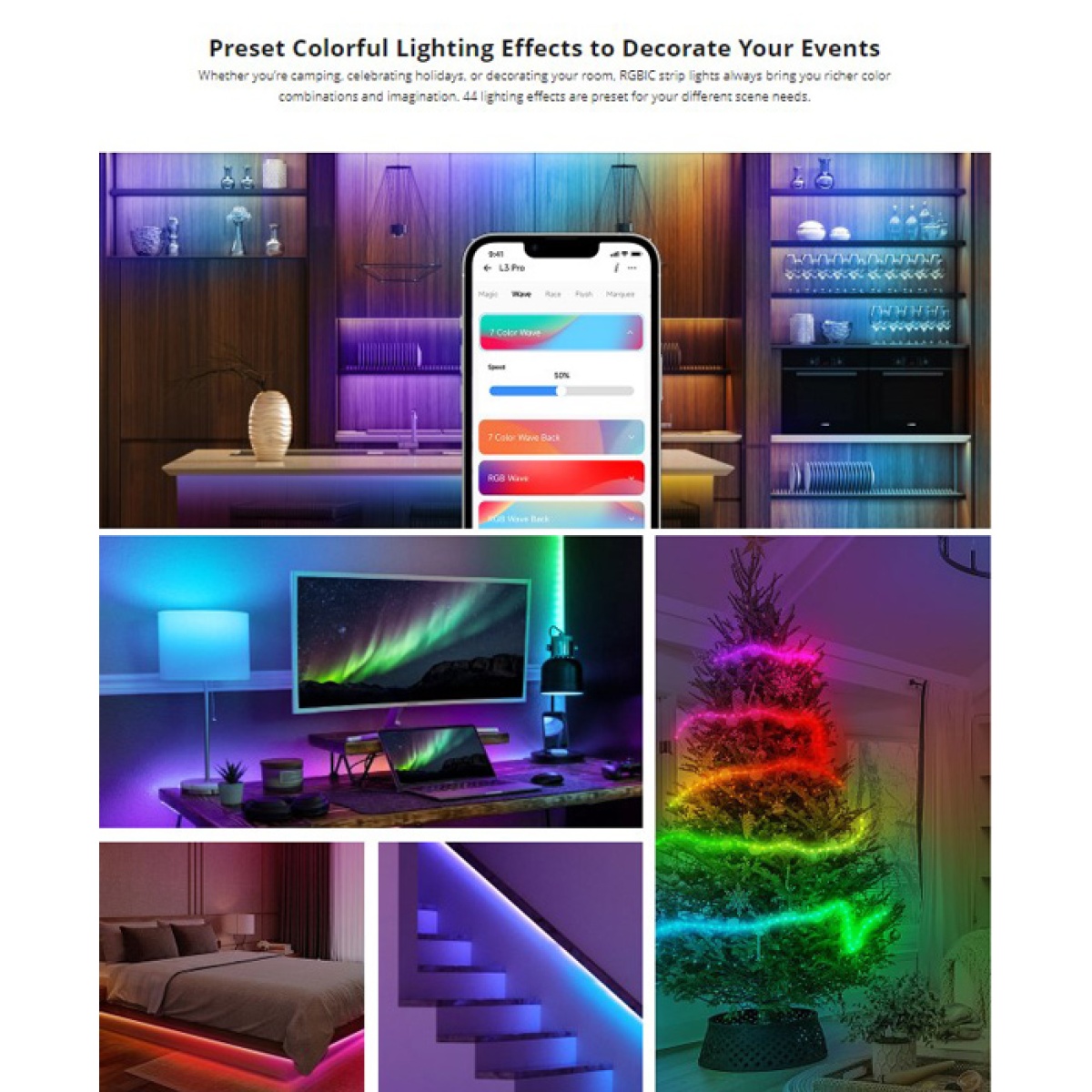 SONOFF smart LED καλωδιοταινία L3 Pro, RGBIC, αδιάβροχη, Wi-Fi & BT, 5m - Image 4