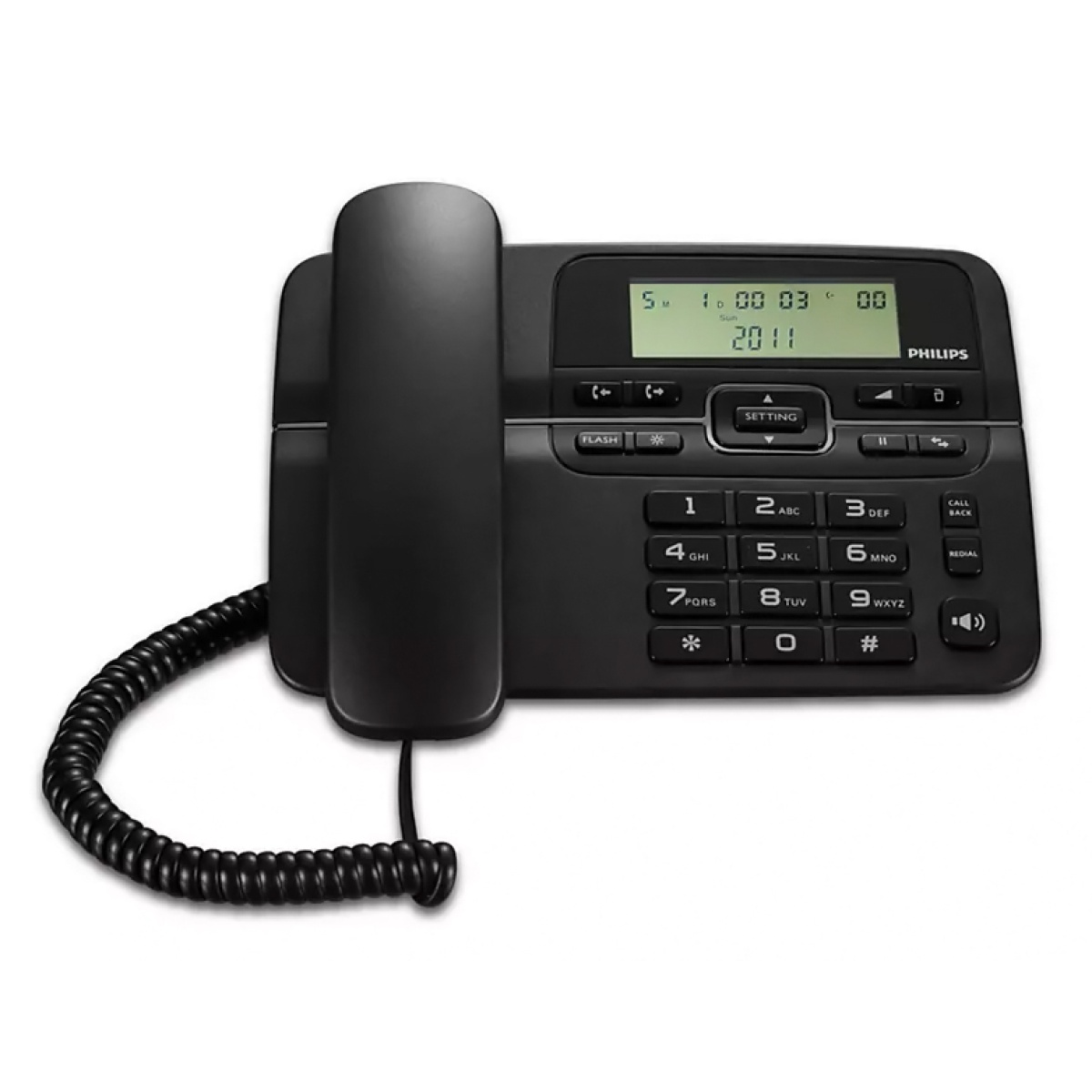 M20B-00 PHILIPS ενσύρματο τηλέφωνο M20B-00, λειτουργία ανοιχτής ακρόασης, μαύρο - Image 1