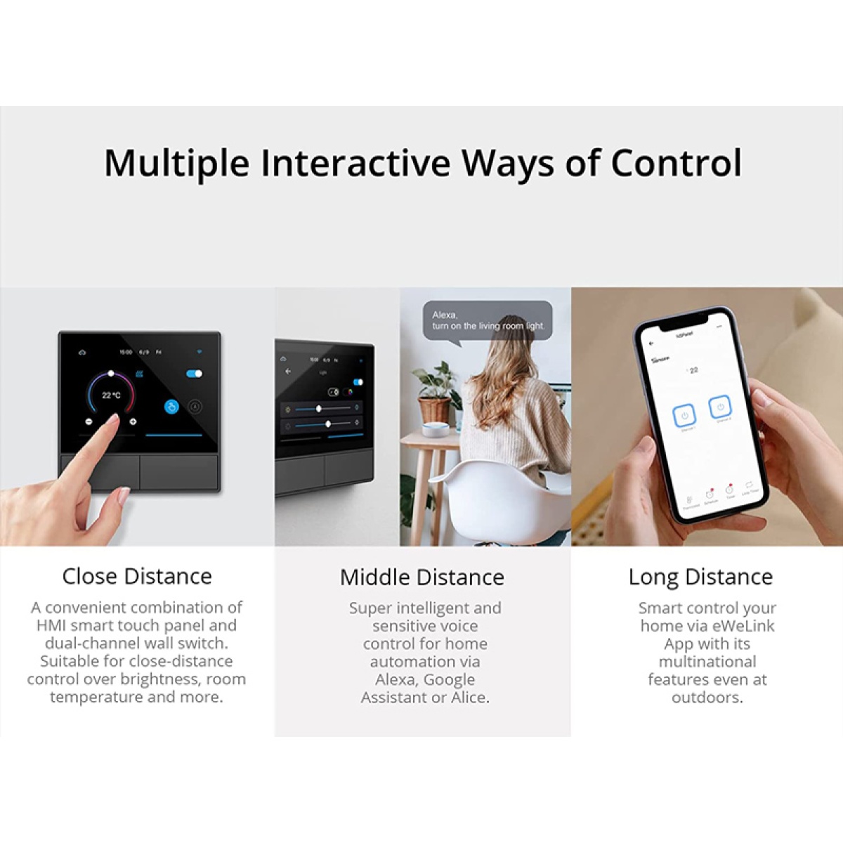 SONOFF smart panel ελέγχου NSPanel με οθόνη αφής, 2-gang, Wi-Fi, λευκό - Image 4