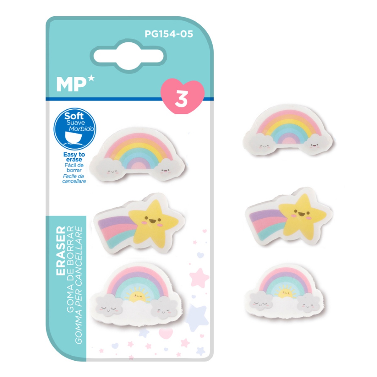 PG154-05 MP γόμα για μολύβι ουράνιο τόξο PG154-05, 3τμχ - Image 1