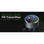POWERTECH FM Transmitter & φορτιστής 40W PT-1027, οθόνη, RGB, Bluetooth - Image 2