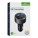 POWERTECH FM Transmitter & φορτιστής 40W PT-1027, οθόνη, RGB, Bluetooth - Image 3