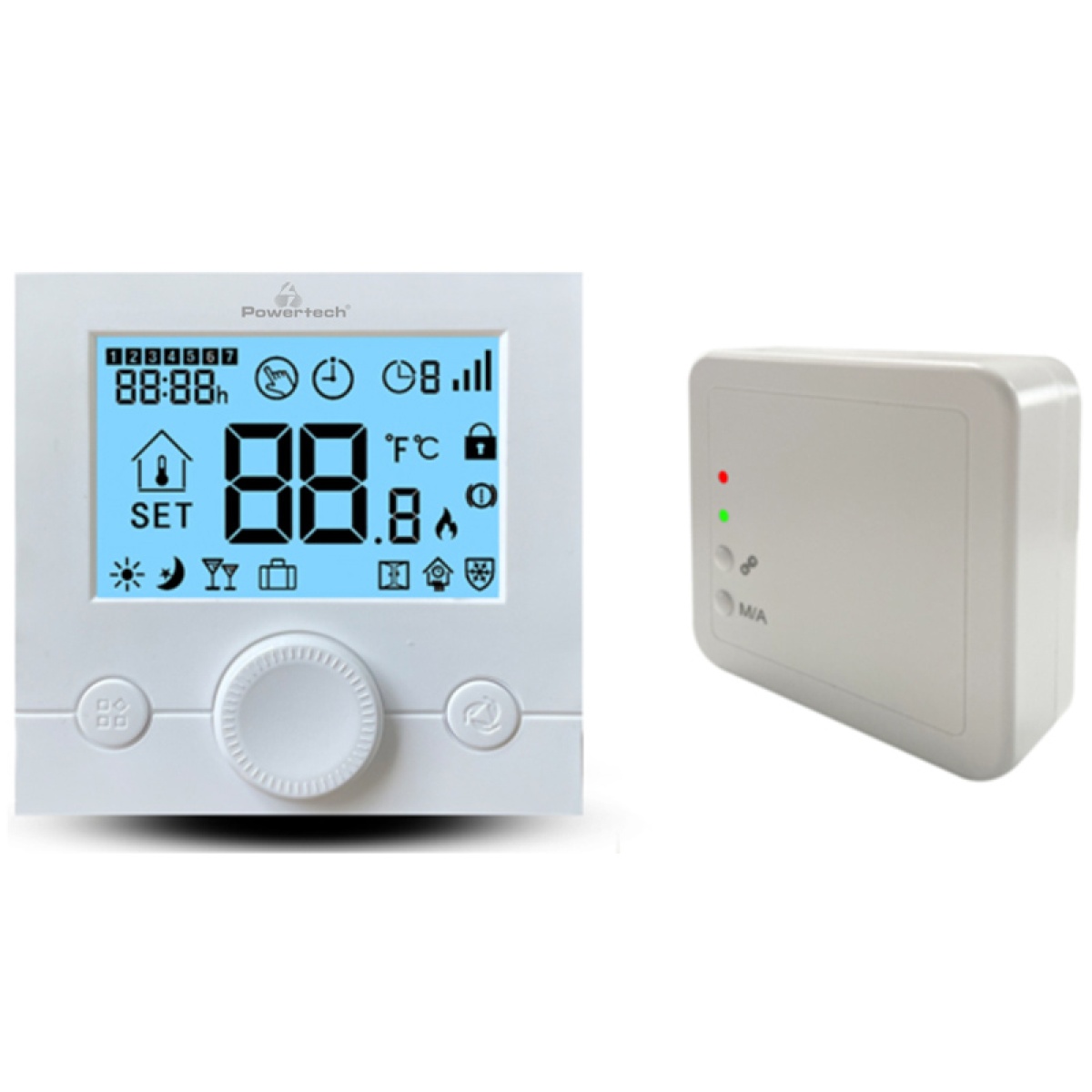 PT-1046 POWERTECH ψηφιακός θερμοστάτης χώρου PT-1046, αερίου, RF, λευκός - Image 1