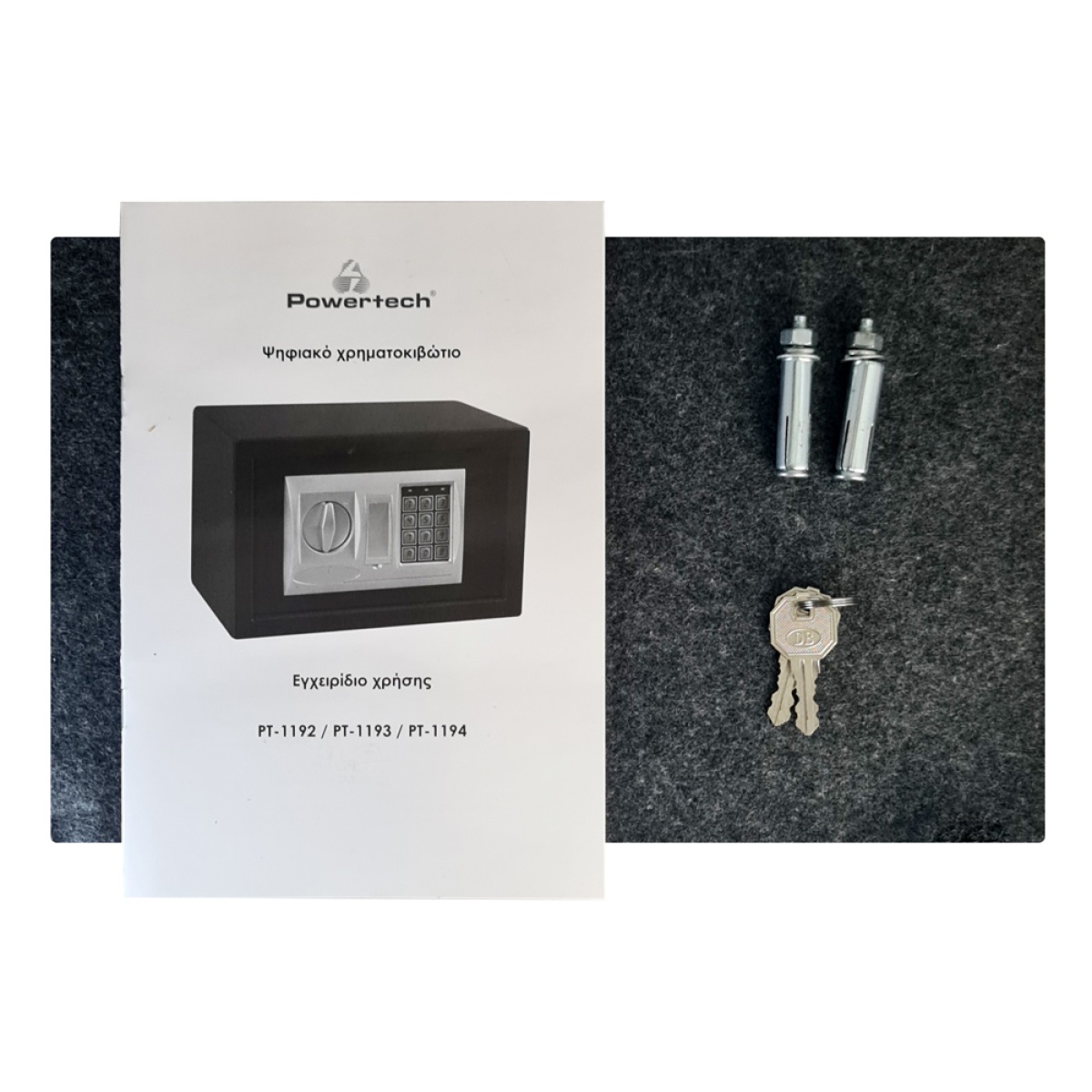 POWERTECH χρηματοκιβώτιο ασφαλείας PT-1192, ψηφιακό κλείδωμα, 31x20x20cm, 6.5kg - Image 6