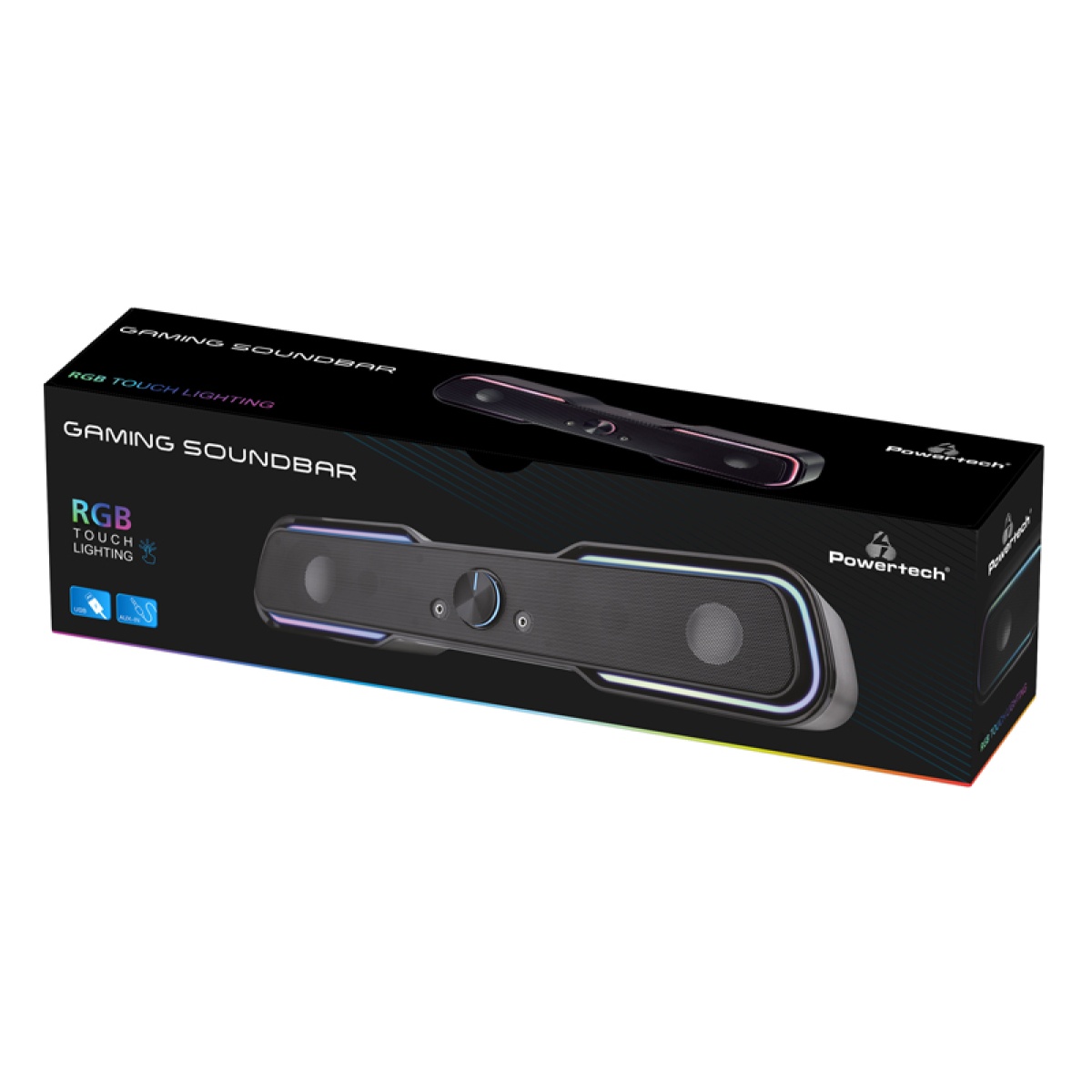POWERTECH gaming soundbar PT-974, 10W RMS, Bluetooth, 3.5mm, RGB, μαύρο - Image 3