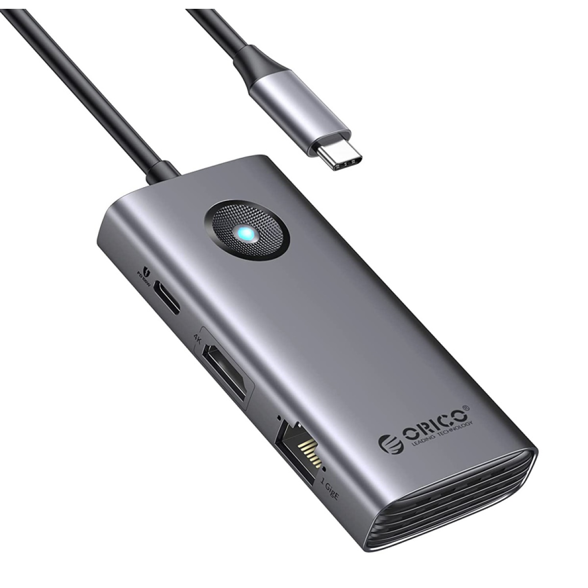 PW11-6PR-GY-EP ORICO docking station PW11-6PR, 6 θυρών, USB-C σύνδεση, 100W PD 4K, γκρι - Image 1