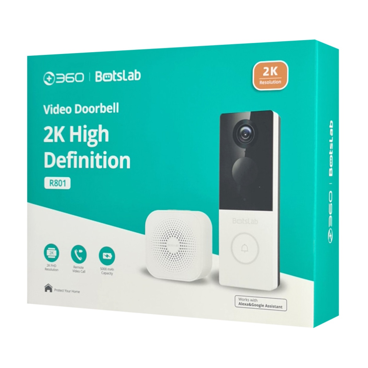 BOTSLAB smart κουδούνι με κάμερα R801, 3MP/2K, WiFi, 5000mAh - Image 9