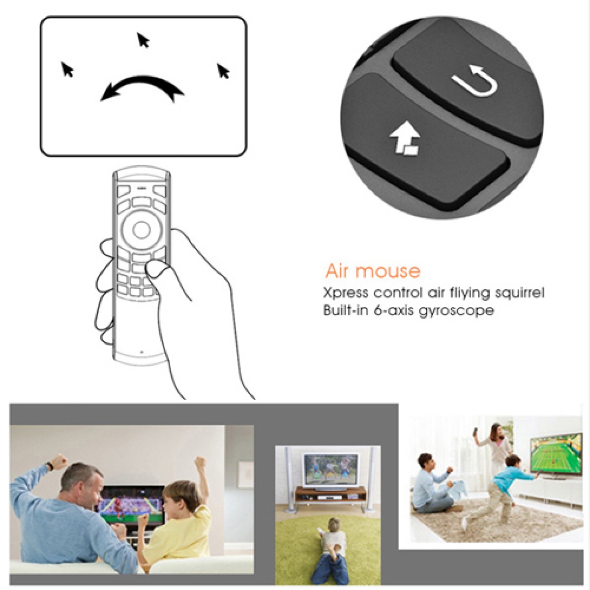 RIITEK τηλεχειριστήριο Mini i25 με πληκτρολόγιο & air mouse, 2.4GHz - Image 2