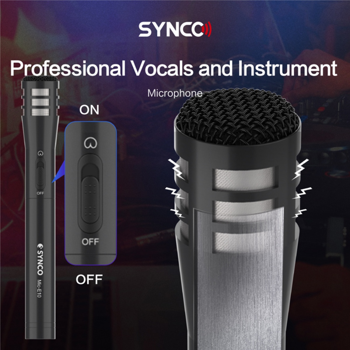 SYNCO μικρόφωνο χειρός SY-E10-MIC, δυναμικό, καρδιοειδές, XLR, μαύρο - Image 5