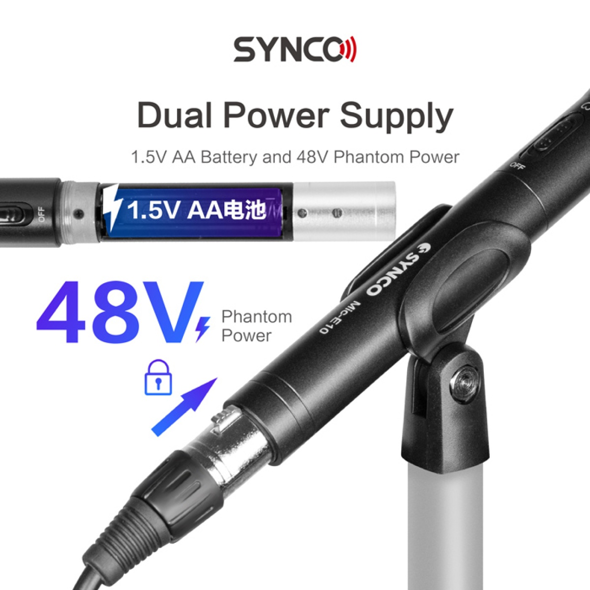 SYNCO μικρόφωνο χειρός SY-E10-MIC, δυναμικό, καρδιοειδές, XLR, μαύρο - Image 7