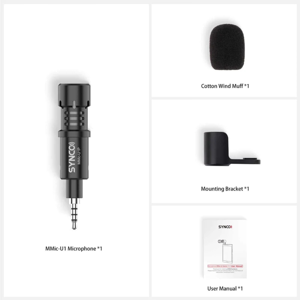SYNCO μικρόφωνο για smartphone SY-U1P-MMIC, 3.5mm, μαύρο - Image 6