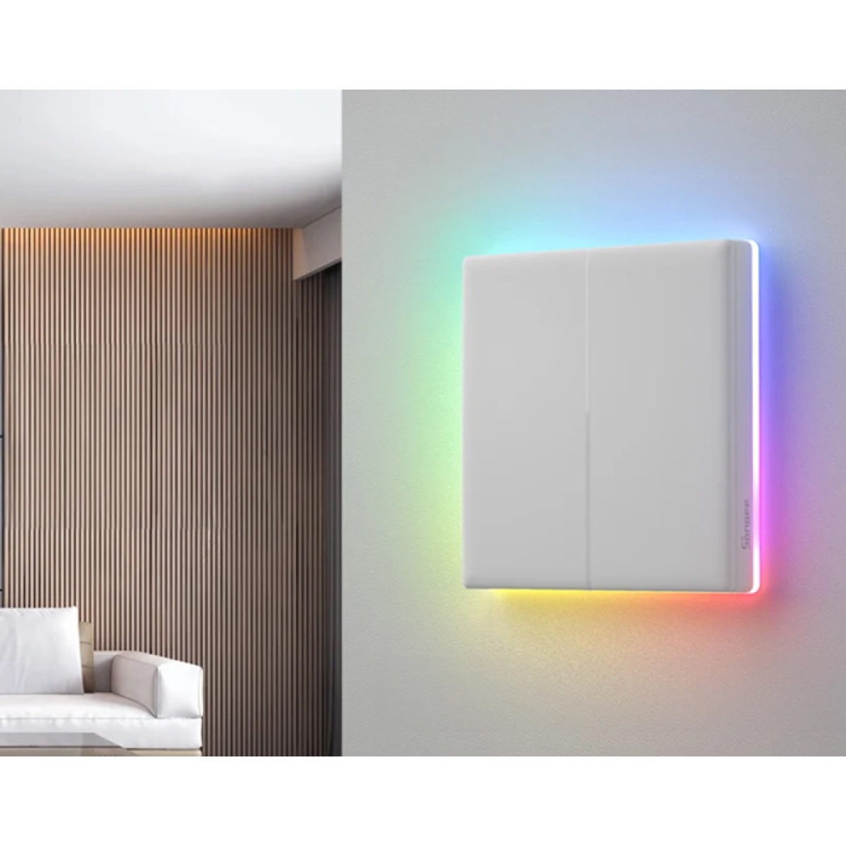 SONOFF smart διακόπτης T5-2C-86 με LED φωτισμό, διπλός, Wi-Fi, λευκός - Image 2