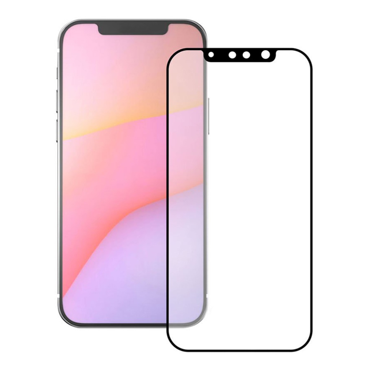 TGC-0516 POWERTECH tempered glass 5D TGC-0516, iPhone 13 Mini, full glue, μαύρο - Image 1