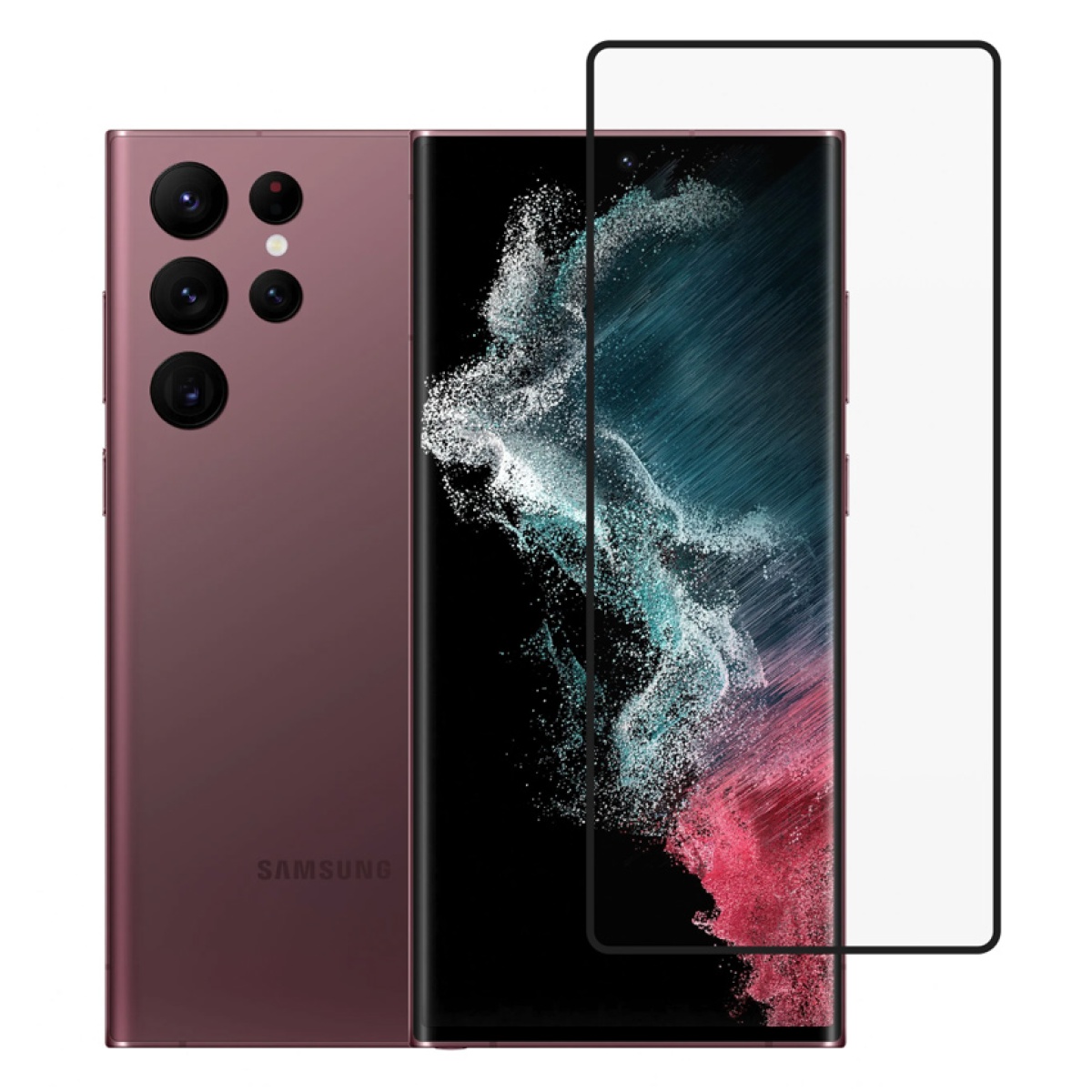 TGC-0549 POWERTECH tempered glass 3D, full glue, Samsung S22 Ultra 5G, μαύρο - Image 1