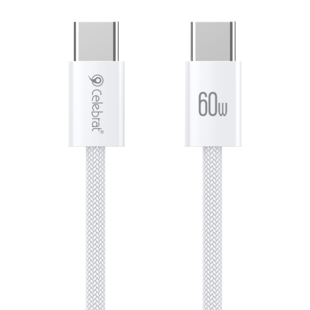 CELEBRAT καλώδιο USB-C U600, 60W, 480Mbps, 1m, λευκό - Image 1
